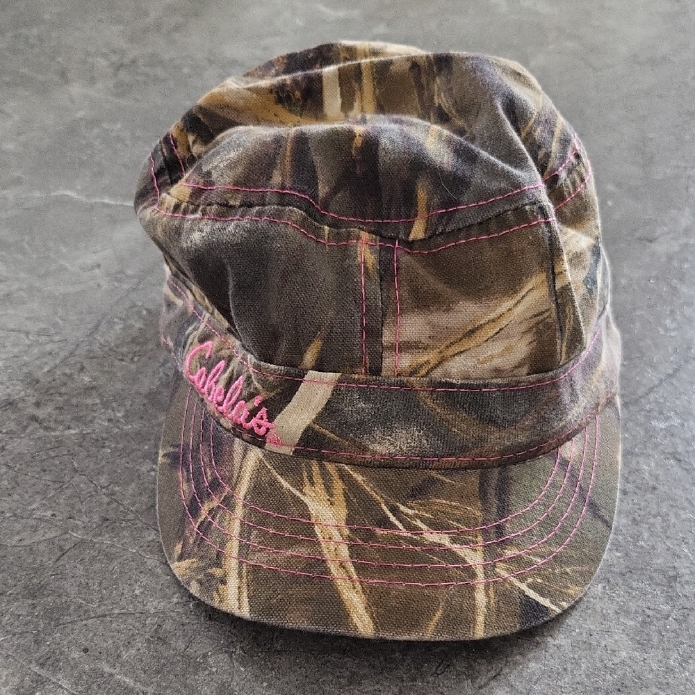 Cabela's Camouflage Cap with Pink Stitching